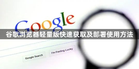 谷歌浏览器轻量版快速获取及部署使用方法1