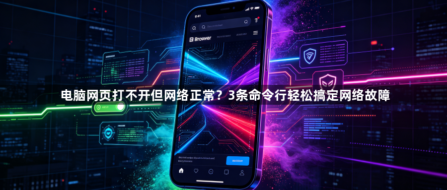 电脑网页打不开但网络正常？3条命令行轻松搞定网络故障1